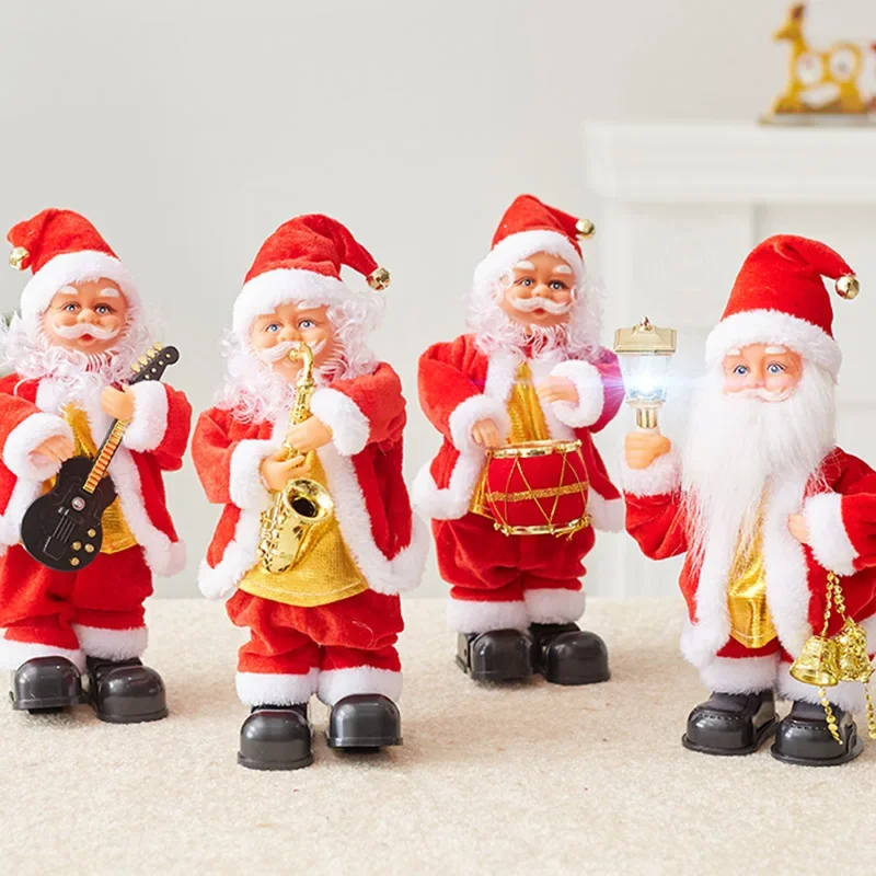 Santa Claus, children's presents, electric dancing, singing, playing saxophone, toy Christmas decorations