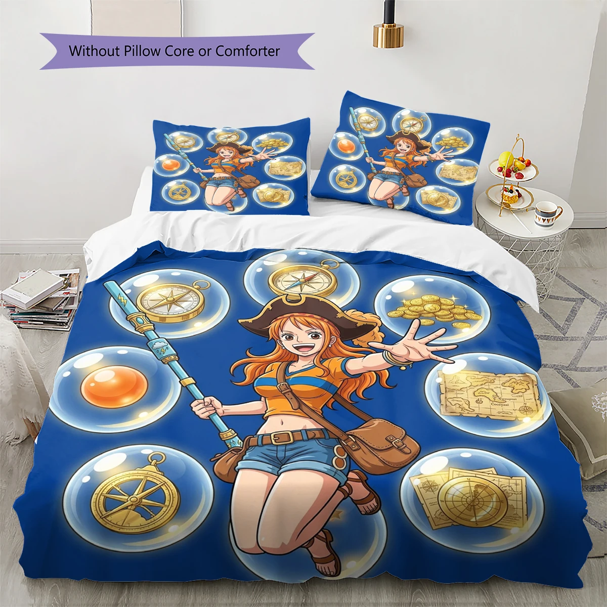 One Piece Poster Comfortable Soft Duvet Cover, Children Bedding Gift, Size Various Options -HE100