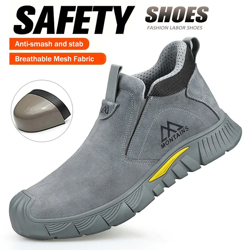 

Мужская защитная обувь, противоударная, противопрокольная рабочая обувь, кроссовки, обувь со стальным носком, мужские неразрушимые рабочие ботинки ﻿