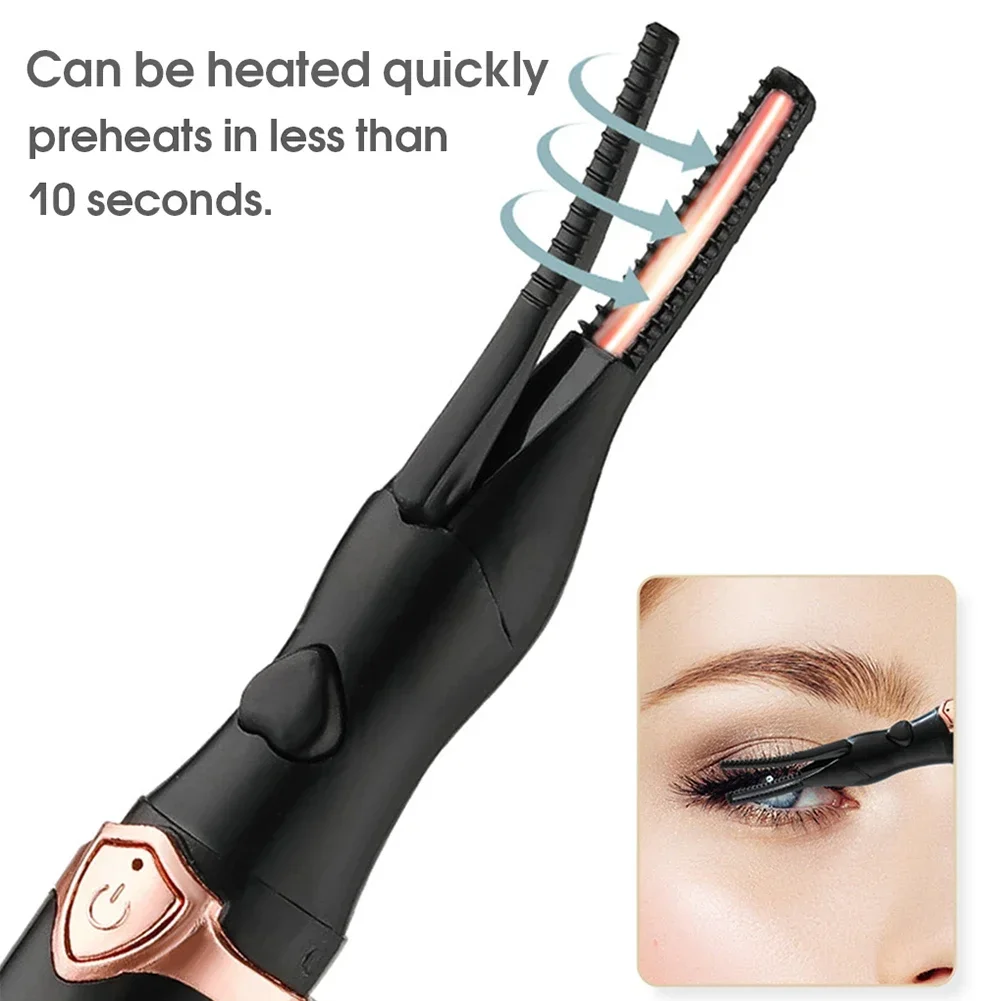 แบบพกพา 3 โหมดอุณหภูมิ Heated Eyelashes Curling เครื่องมืออิเล็กทรอนิกส์ USB Natural Fake Eye Lash Curler อุปกรณ์ความงาม