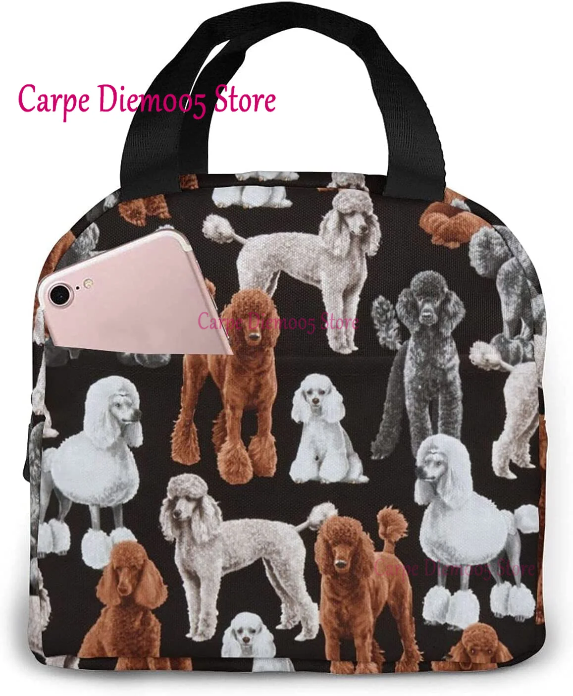 Lunch Bag Oodles Of Poodles Lunch Box Insulated Bag Tote Bag Reusable Waterproof For Men/Women Work Travel