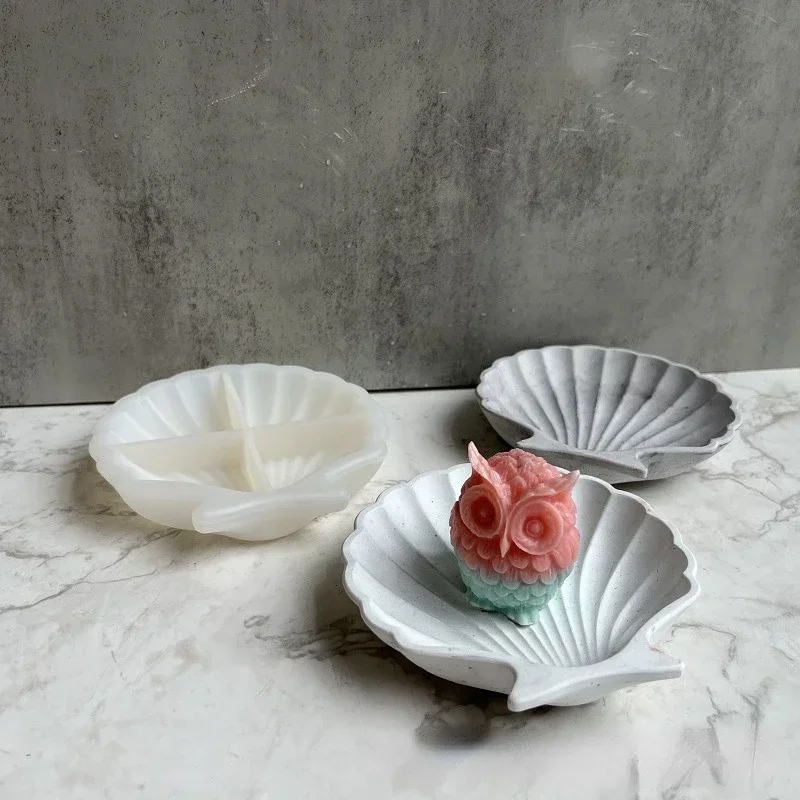 Creative Shape Handmade Molds DIY Shell Coaster Silicone Mold Scallop Plate Bottom Jewelry Storage Tray Plaster Resin Home Decor