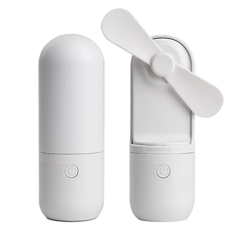 Capsule Mini Fan Ultra-Compact Design Foldable Blades Two Speed Settings Smart One-Touch Stop Large Battery Capacity