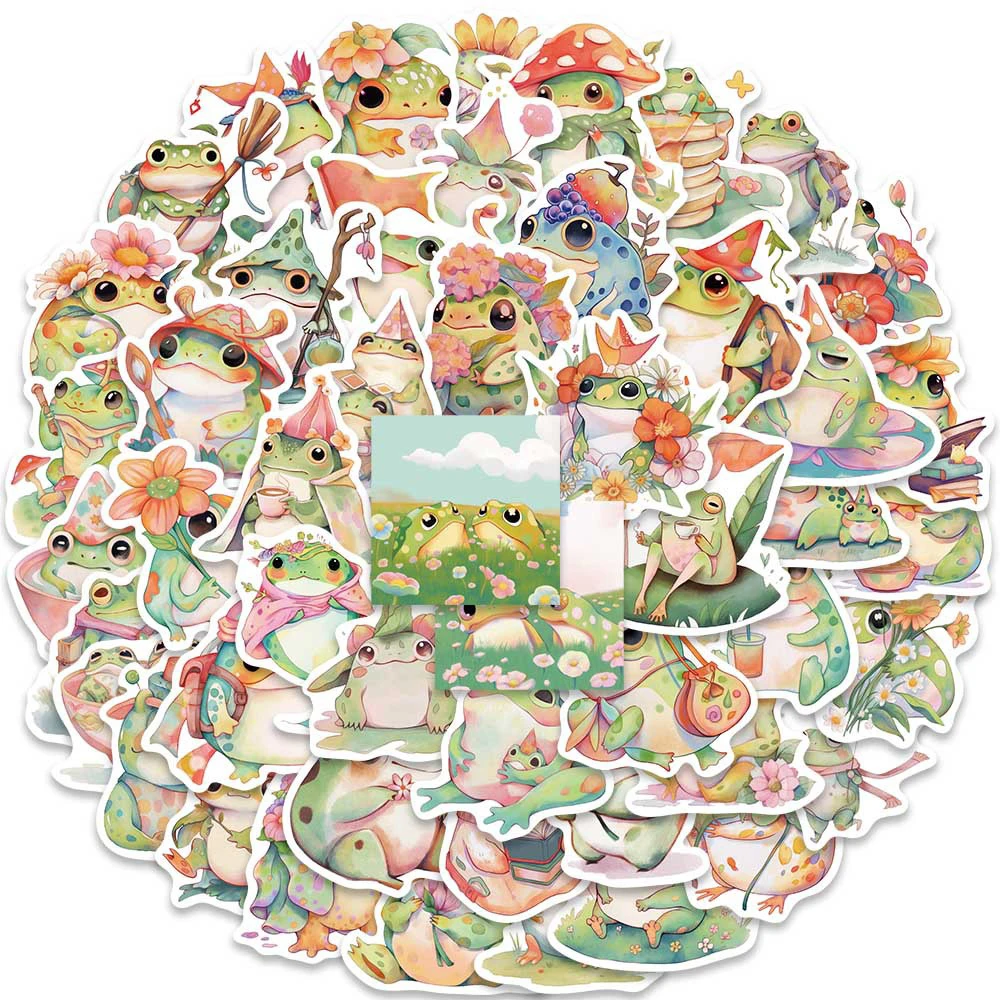 

10/30/50pcs Cartoon Cute Frog Animal Creative Stickers for Motorcycle Luggage Guitar Bike Waterproof Kawaii Graffiti Sticker Toy