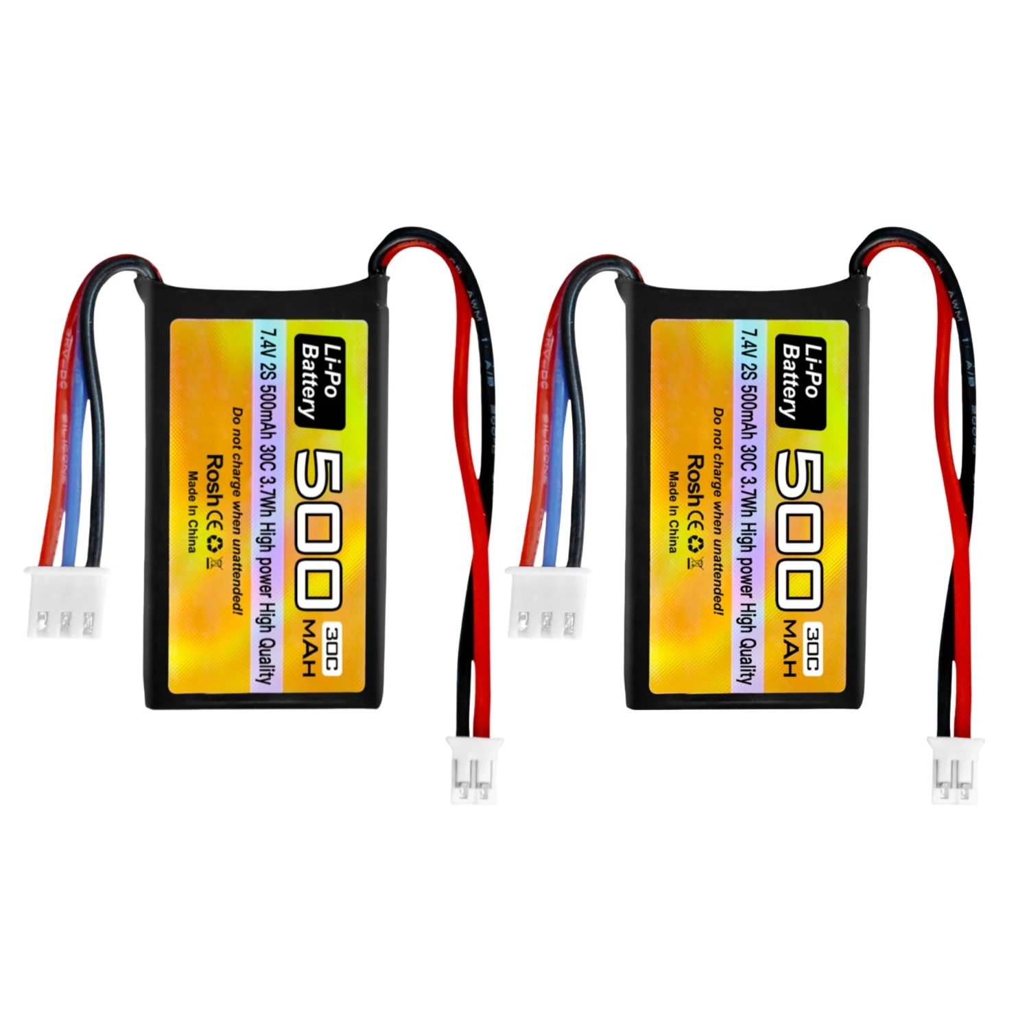 

2PCS 7.4V 500mAh 30C Lipo Battery PH2.0 Plug For AX24 SCX24RC Car, Compatible With Most 1/10, 1/16, 1/18, And 1/24 Ratio RC Cars