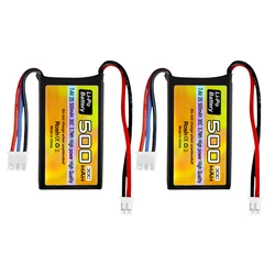 2PCS 7.4V 500mAh 30C Lipo Battery PH2.0 Plug For AX24 SCX24RC Car, Compatible With Most 1/10, 1/16, 1/18, And 1/24 Ratio RC Cars