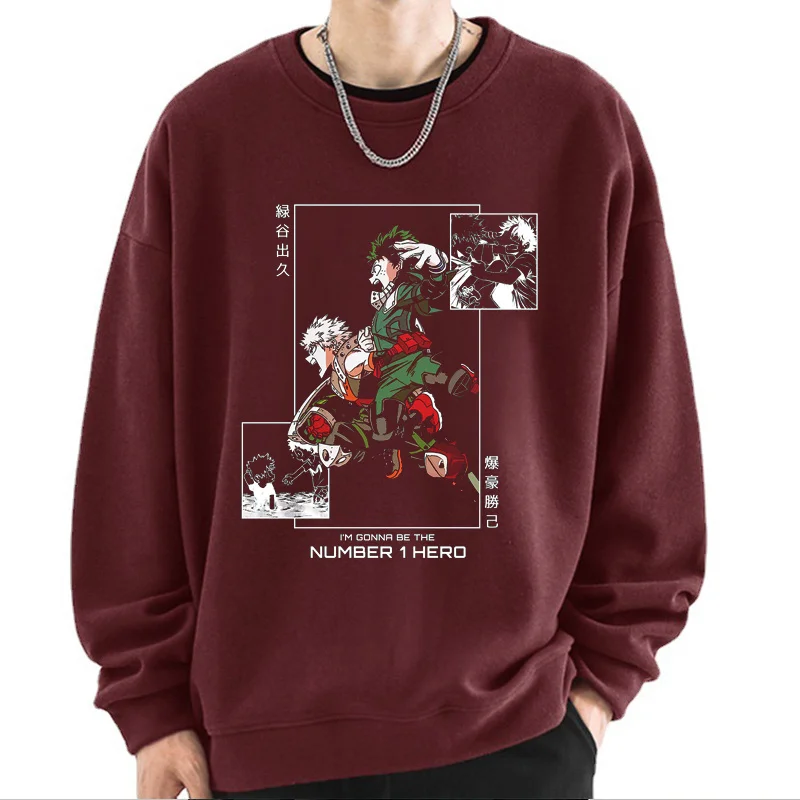 My Hero Academia Katsuki Bakugo Sweatshirt Japanese Style Anime Hoodies Unisex Funny Harajuku Casual Pullover Men's Women