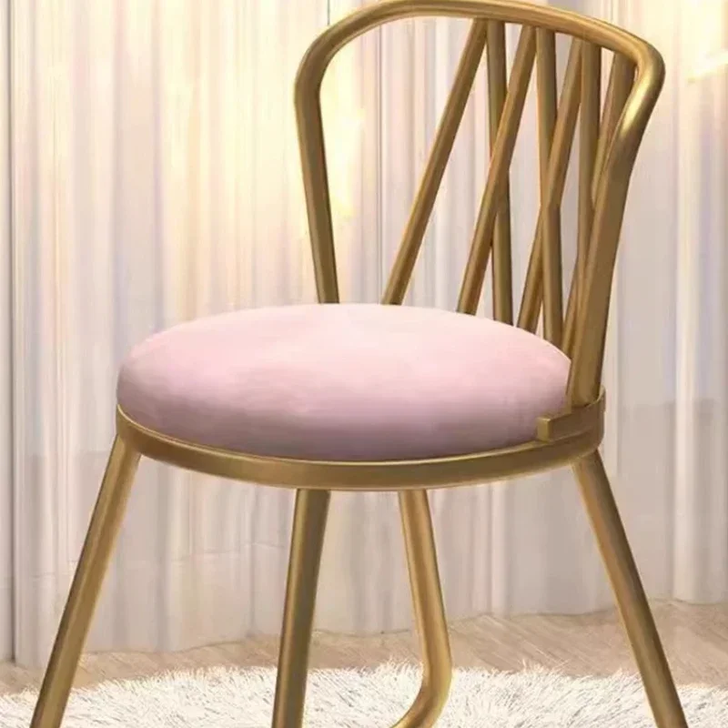 

Luxury Girl Vanity Stools Makeup Simple Modern Bedroom Backrest Dressing Lounge Adult Design Sillas Para Comedor House Furniture