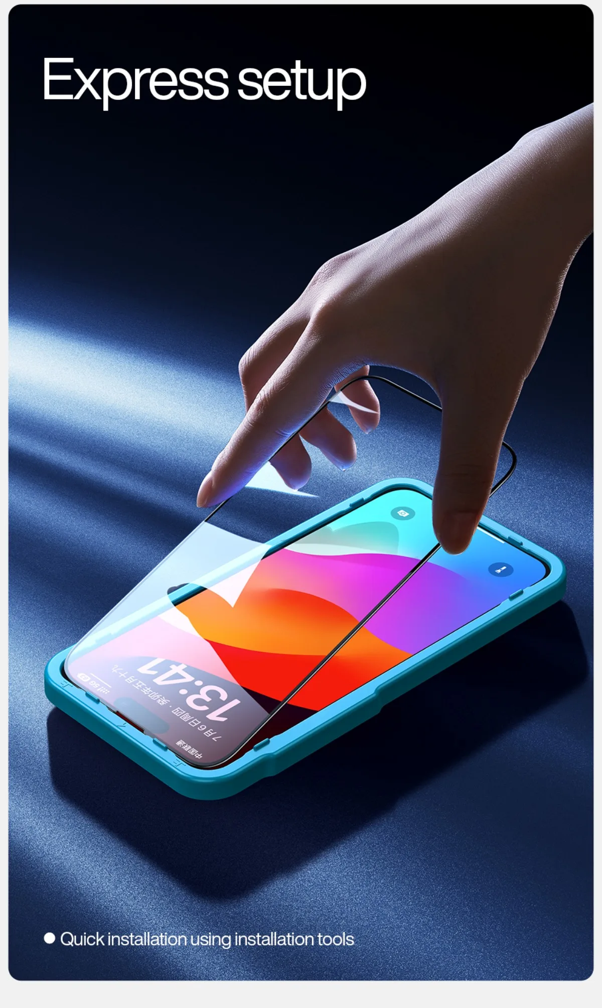 SmartDevil Full Cover Tempered Glass for iPhone 16 Pro Max 15Pro Screen Protector for iPhone 16Pro 14 Pro Max HD Anti-blue Light
