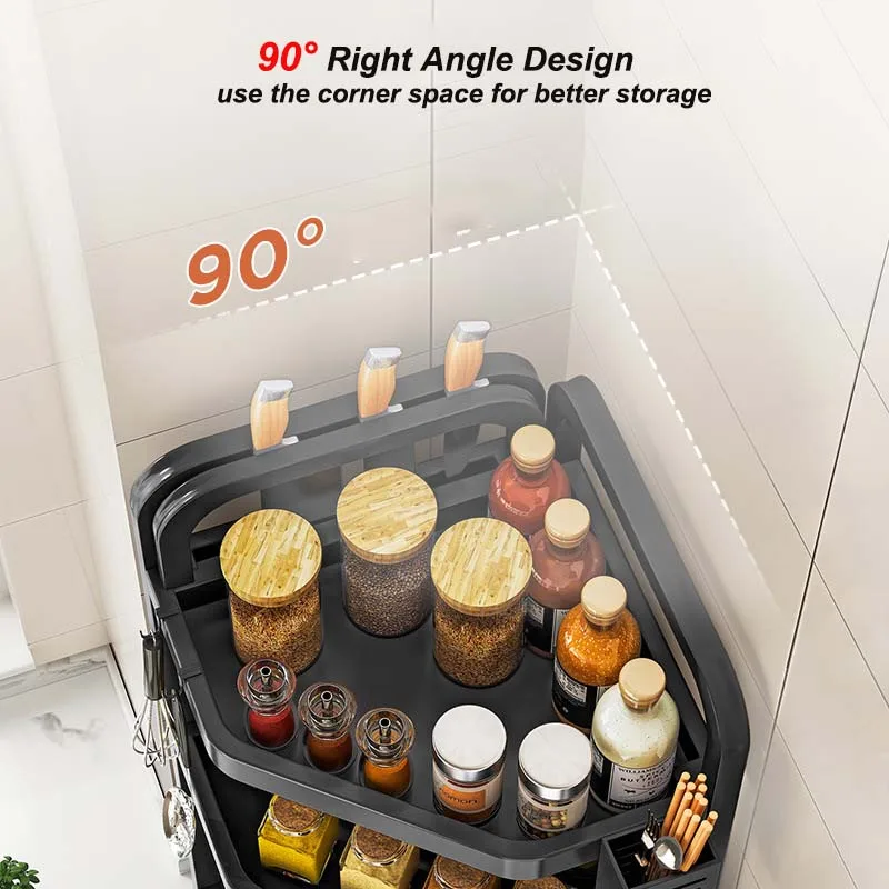 Kitchen Organizer Spices Rack Seasoning Holder Storage Tray Corner Triangle Multipurpose Storage Rack for Kitchen Countertop