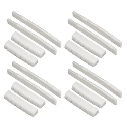 New 8 Sets of 16Pcs 6 String Acoustic Guitar Bone Bridge Saddle and Nut Made of Real Bone