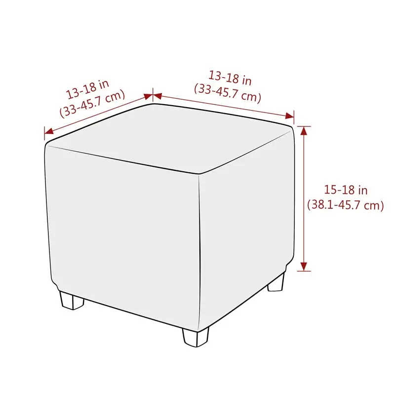 Fluwelen Vierkante Poef Hoes Zachte Elastische Voetsteun Hoezen Voor Woonkamer Huis Poef Kruk Covers Meubelen Beschermer Case