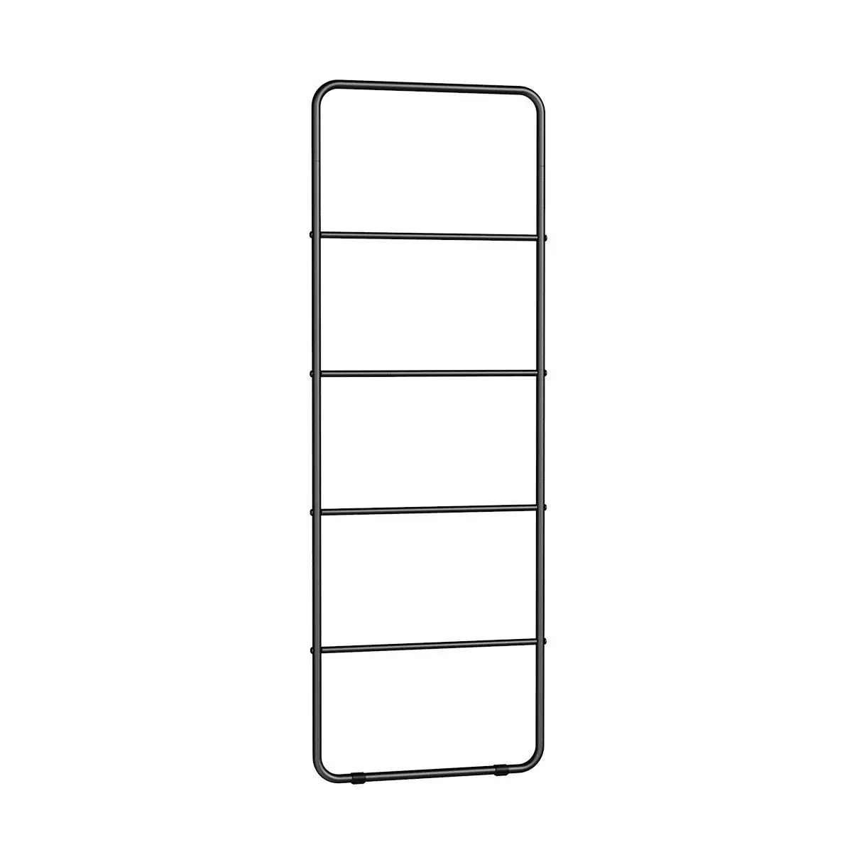 Gray Metal Freestanding Towel Drying Rack 4-Tier Leaning Ladder Clothes Dryer Stand Space Saving Laundry Storage Organizer For