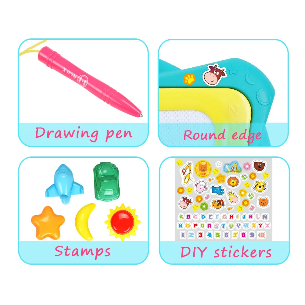 Jouets de planche à dessin pour filles et garçons de 3 ans et plus, cadeaux d'anniversaire et de noël, jouets d'apprentissage éducatif pour enfants, gribouillage effaçable aux couleurs