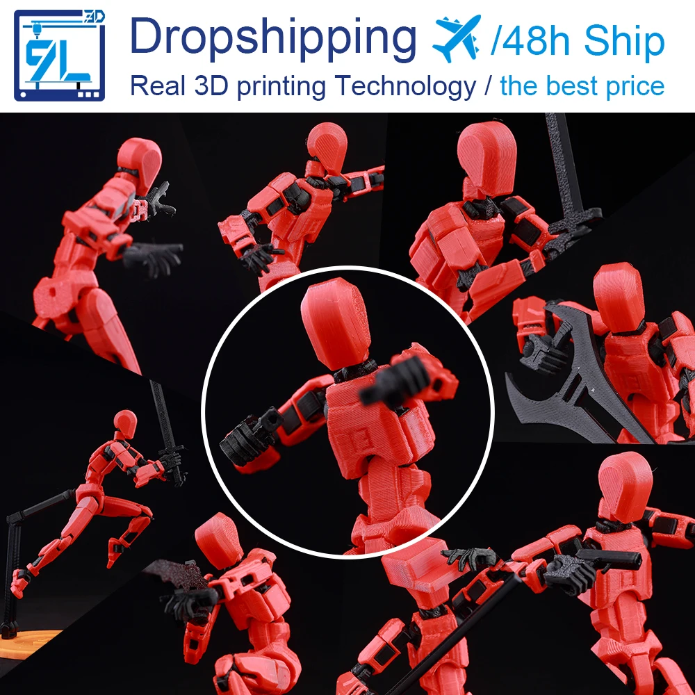 9L3D Printed Lucky Dummy 13 Action Figures Multi-Jointed Movable Shapeshift MannequinToys Kids Adults Parent-Children Games