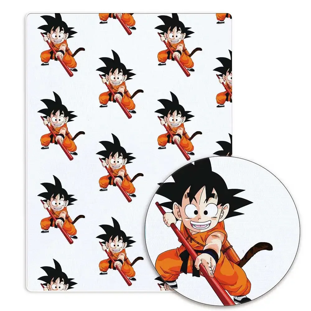 Poliéster Algodão Dragon Ball Tecido Impresso, Periféricos Anime, Patchwork de costura, Quilting Baby Dress, Kids Dress, 140x50cm