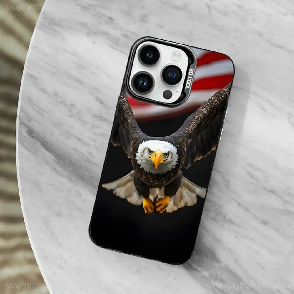 حافظة هاتف Flag Art Cool Americans لهاتف iPhone 11,12,13,16,14,15, Mini, Pro,XS,MAX غطاء أسود غير لامع مقاوم للصدمات
