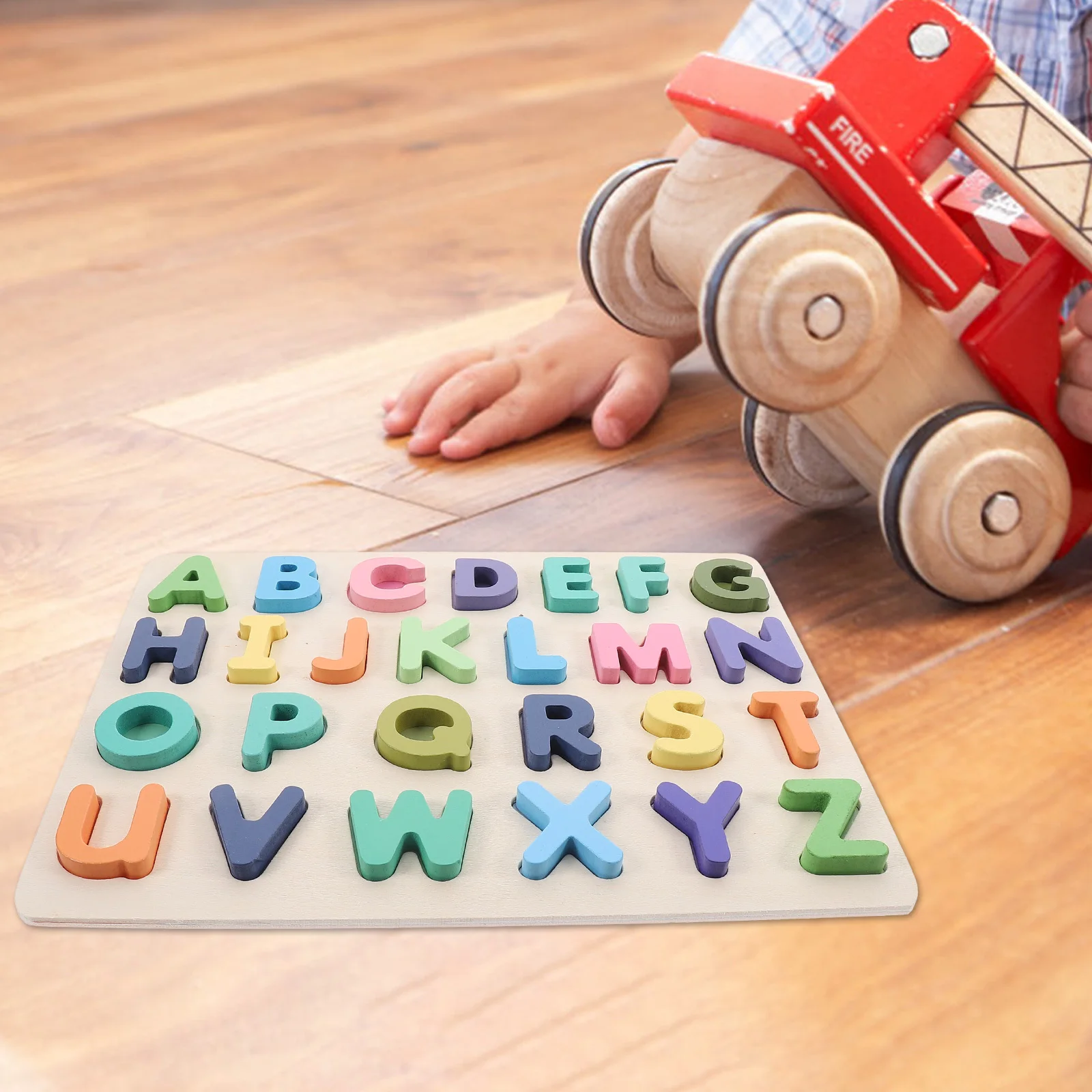 2 set 2 Sets Kids English Alphabet Puzzle Wooden Jigsaw Educational For Toddlers Matching Game Children Wood Puzzle Brain Teaser