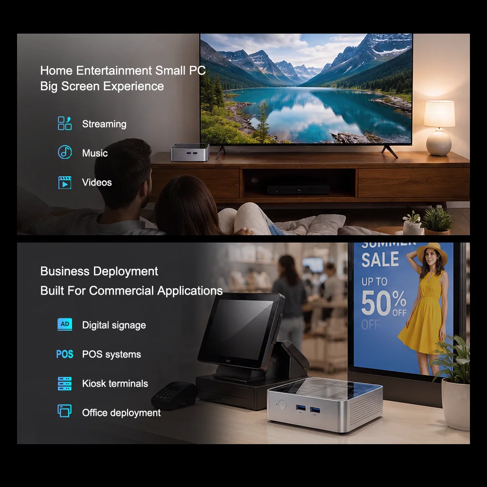 Ninkear M5 Neo Mini Pc, Intel Pentium Gold 5405U, 8GB RAM 256GB SSD, Windows 11, Dual Hdmi, Wifi 5, Bluetooth 5.0, 2Tb Expansion Triple-Screen Display