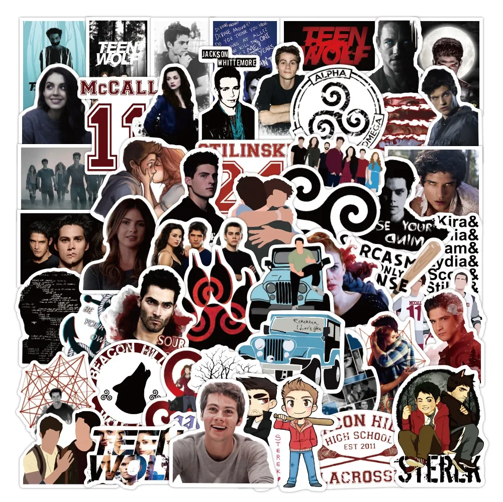 50 قطعة من ملصقات المسلسلات التلفزيونية المراهقين وولف ملصقات رائعة مخصصة على الجدران الإبداعية شارات مقاومة للماء لعبة أطفال يمكنك صنعها بنفسك دفتر لوح التزلج