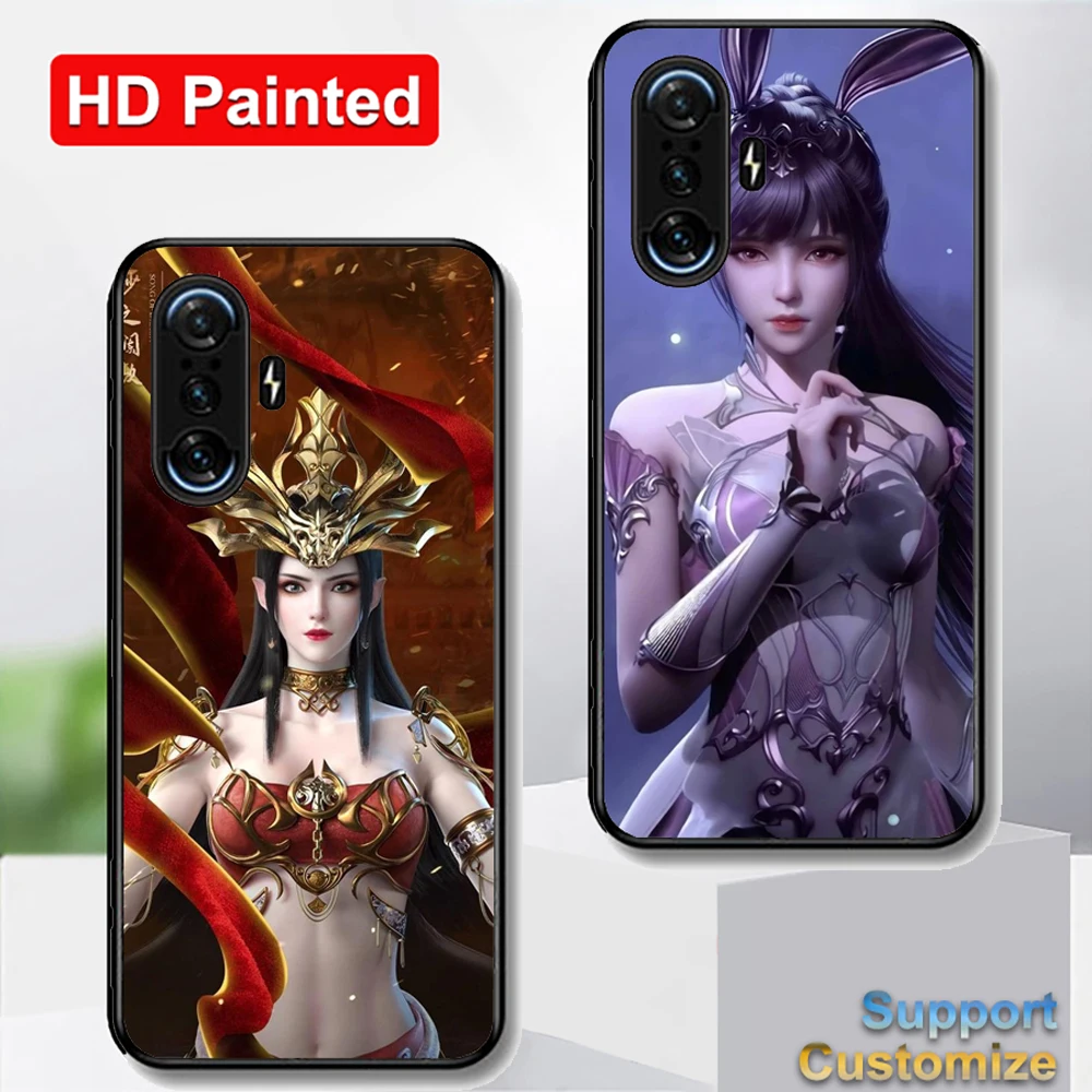 Douluo чехлы с рисунком континента HD для Xiaomi Redmi K40, оболочка с игрой Dou Po Cang Qiong, задняя крышка для Redmi K40 Pro Plus Pro + 5G