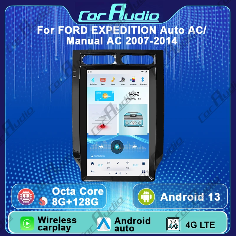 13.6  Inch Car Radio For  FORD EXPEDITION Auto AC/ Manual AC  2007-2014 Auto Audio Wireless Carplay Multimedia Player GPS DSP