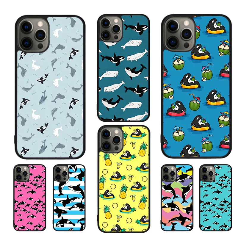 Orcas Killer Whales Mobile Phone Cases Cover For iPhone 16 15 14 12 13 mini 11 Pro MAX apple 6 7 8 Plus SE2020 Coque Shell