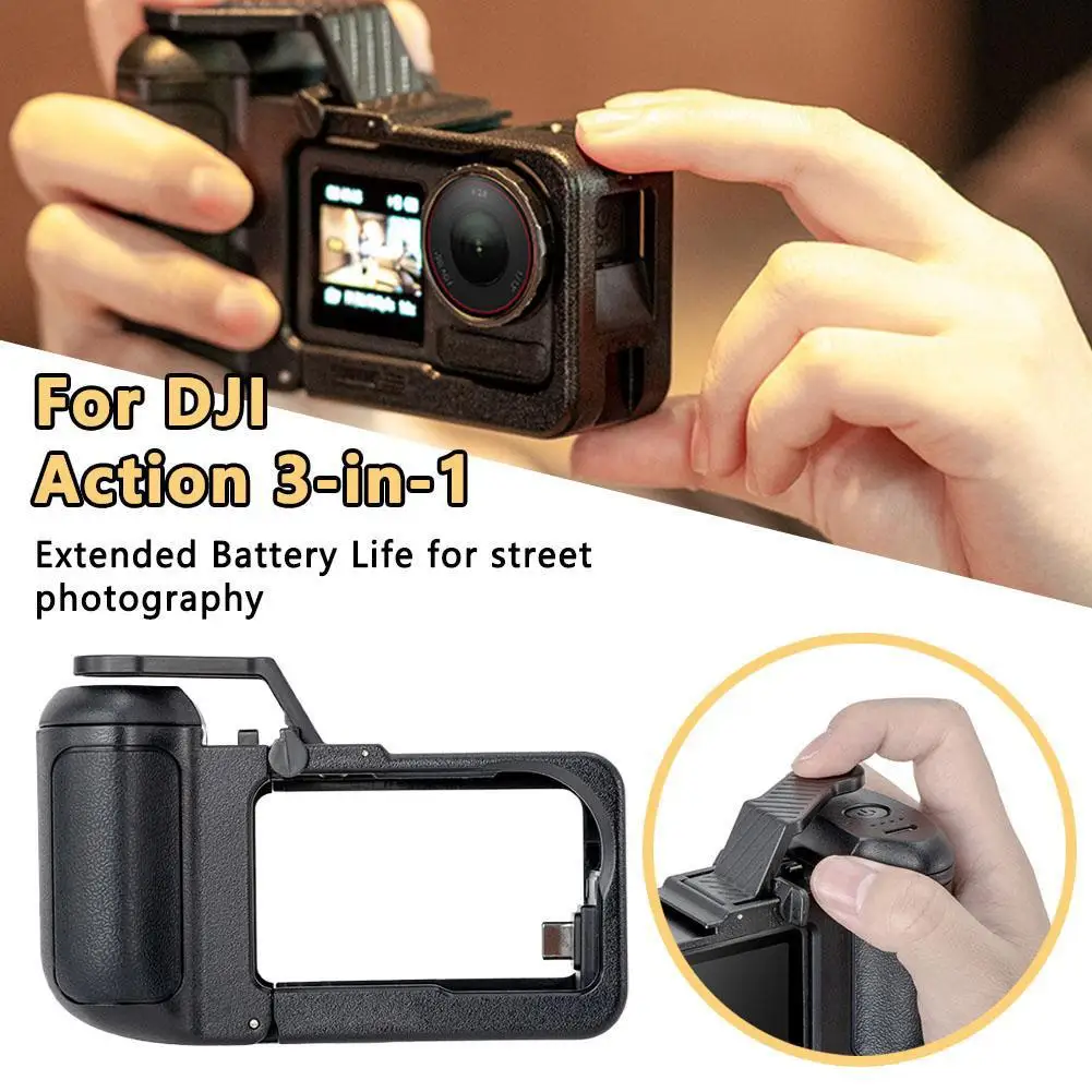 

Для спортивной камеры DJI Action 3-в-1, клетка для кроликов — контроллер расширенного срока службы батареи, стабильный аксессуар для уличной фотографии