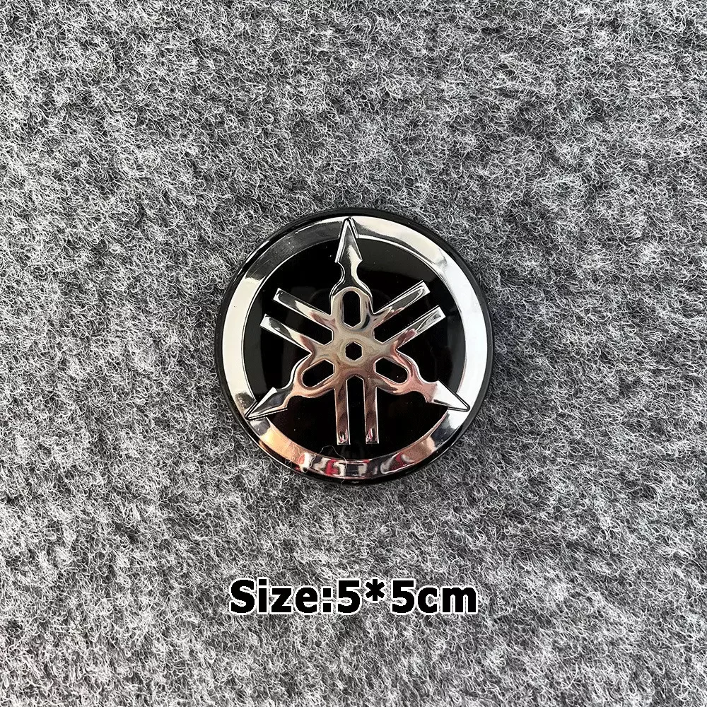 5 cm 3D ABS aluminium motorfiets embleemsticker, ronde logo-sticker, voor de meeste motorfiets doe-het-zelf decoratieonderdelen