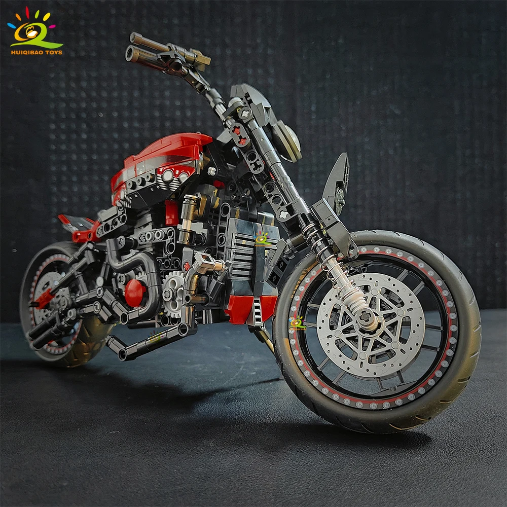 HUIQIBAO 826 قطعة MOC نموذج دراجة نارية اللبنات التقنية موتو الطوب لعبة للأطفال صبي الأطفال الكبار جمع الحلي