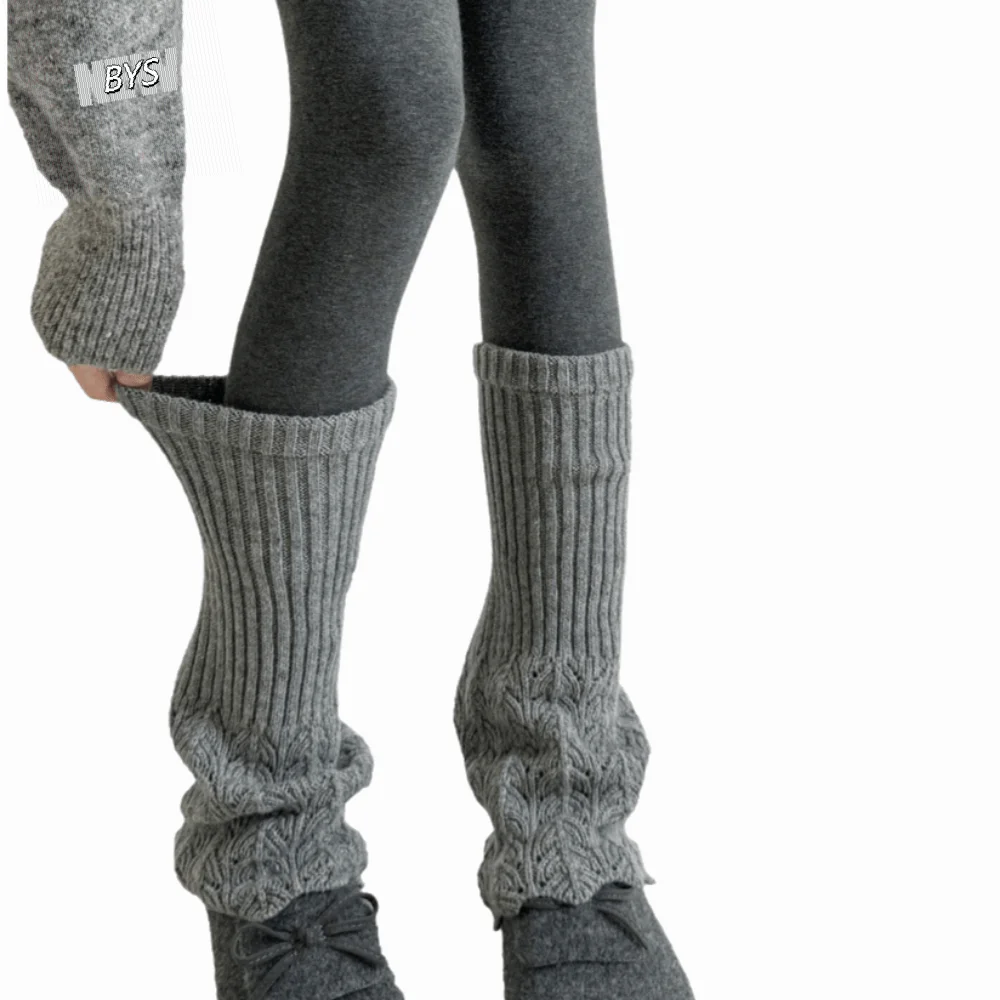 

Solid Color Women Knitted Leg Warmers Retro Soft Women's Foot Cover Thickened Breathable Middle Tube Socks Ankle Warmer
