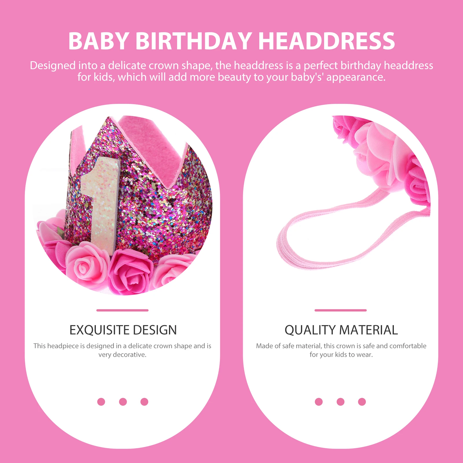 

1pc Unique Flower Crown Headband Birthday Party Hairband Kids Photo Props Costume Accessories Baby Shower Tiara Simulated Flower