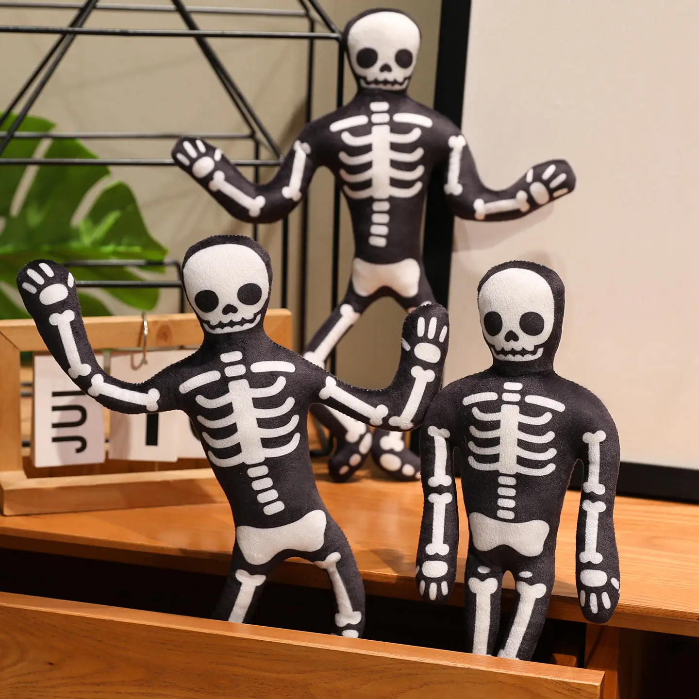 New  Halloween Pumpkin Black Skull Standing Posture Plush Toys Interesting Animals Ghost Boys Girls Birthday Hallowmas Gifts
