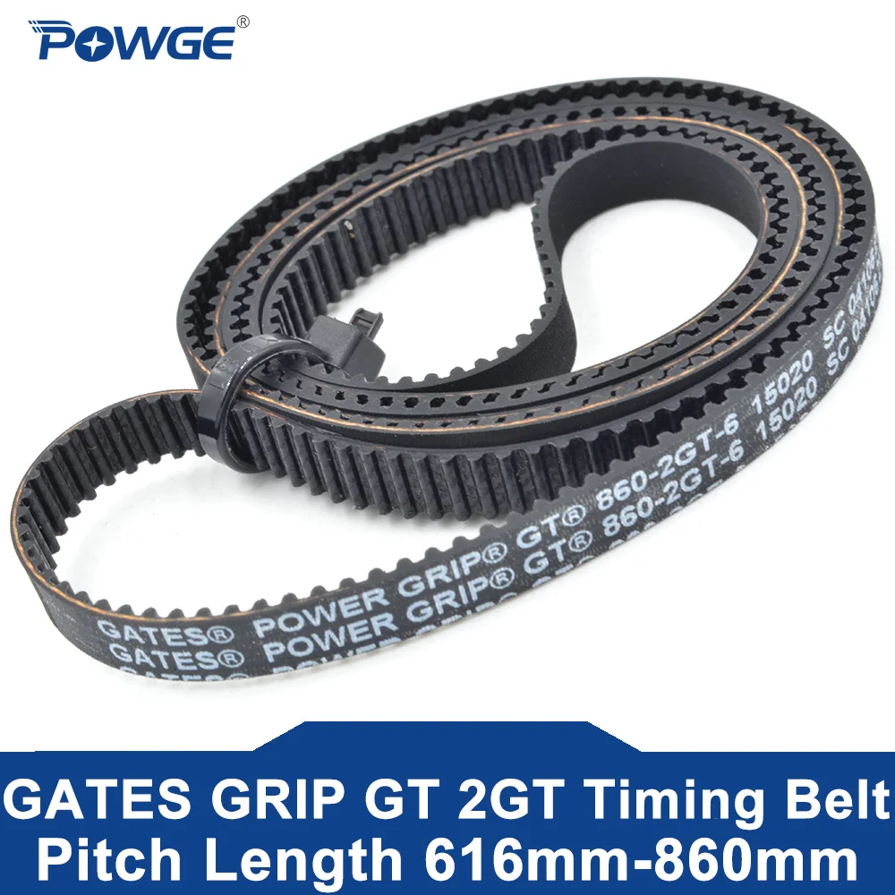 POWGE GATES 2GT Timing belt Lp=616 630 634 646 660 670 676 690 696 702 726 742 752 760 772 782 800 810 852 860 Width 3-15 Rubber