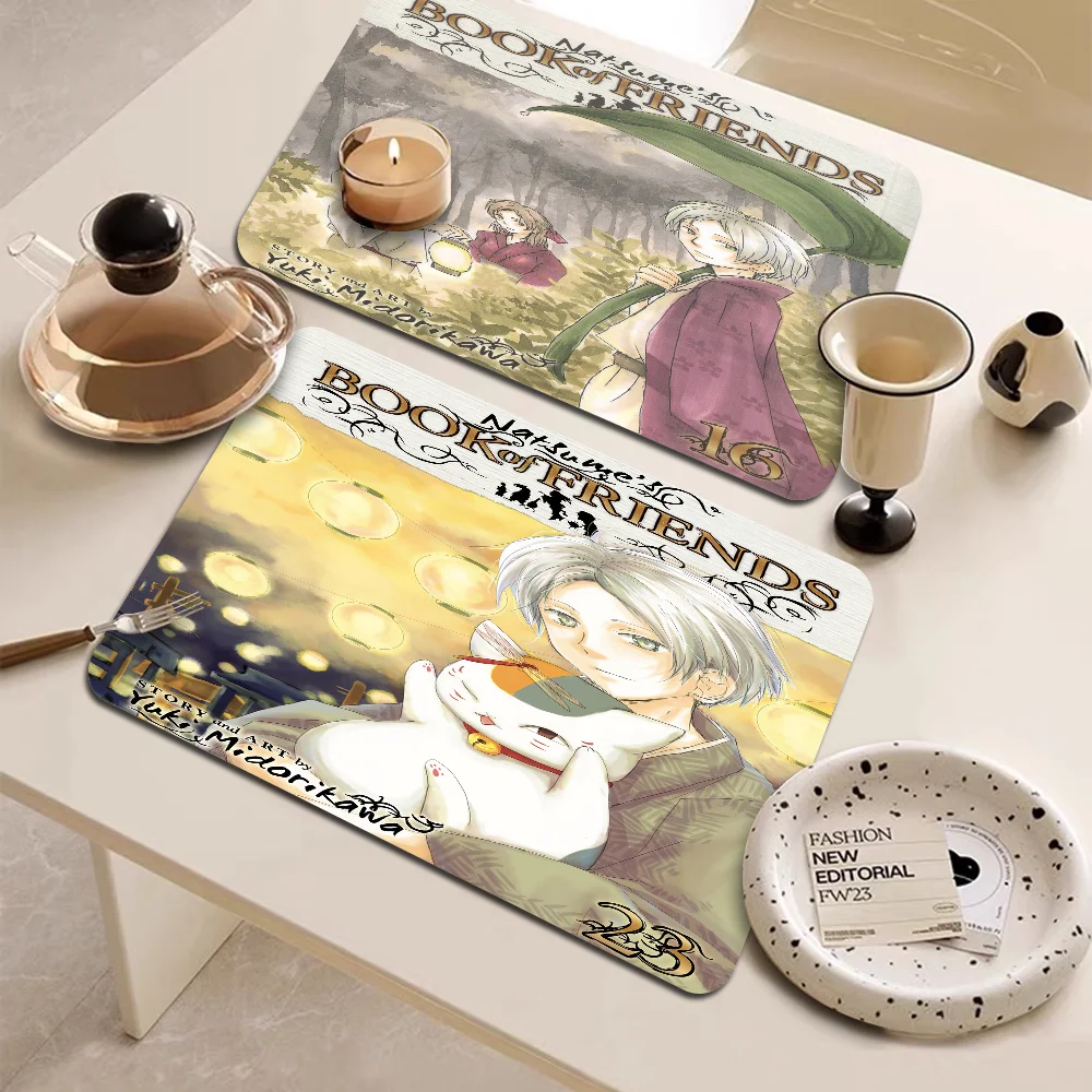 Anime Natsume Yuujinchou Kitchen Absorbent Pad Dry Draining Mat Sink Washstand Coffee Machine Pads Table Faucet Anti Splash