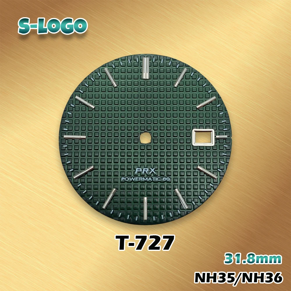 حركة NH35/NH36 - 31.8 ملم 3D S Logo قرص عربي طراز PRX |   ملحقات تعديل الساعة الرائعة من AP