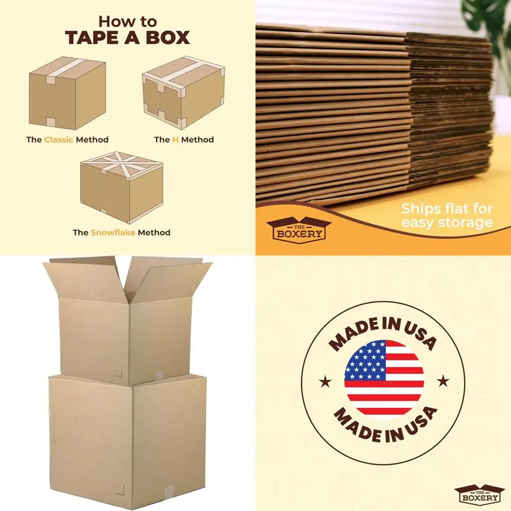 

25-Pack Brown Corrugated Cardboard Boxes, 30x10x4 Inches - Durable, Eco-Friendly, Recyclable, Made in USA for Shipping, Packing,