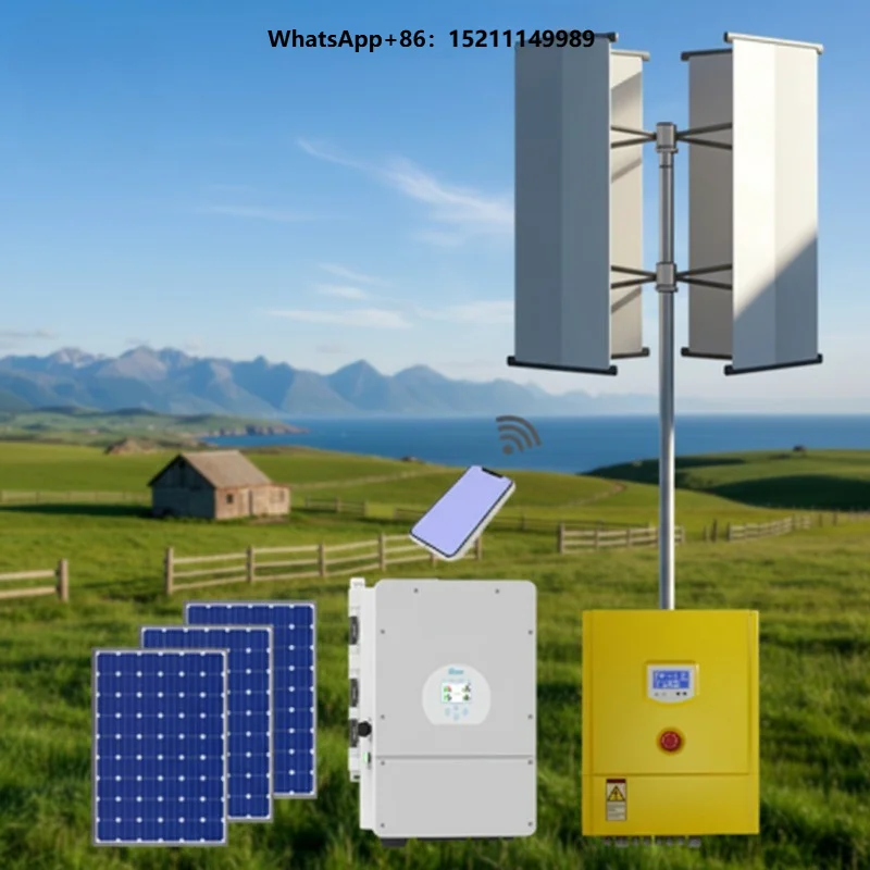 10KW Free Energy Generator Hybrid Solar Wind Turbine System Monocrystalline Silicon Solar Lithium-Ion  for House Use