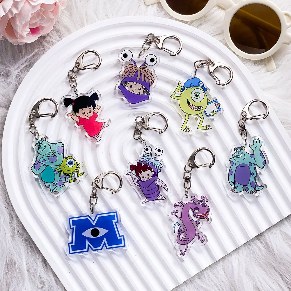 Lote de 1/15 Llaveros Acrílicos de Disney Monsters, Inc., Accesorios para Bolsos, Lindos Llaveros para Mochilas, Divertidos Llaveros para Regalo a Fans y Amigos
