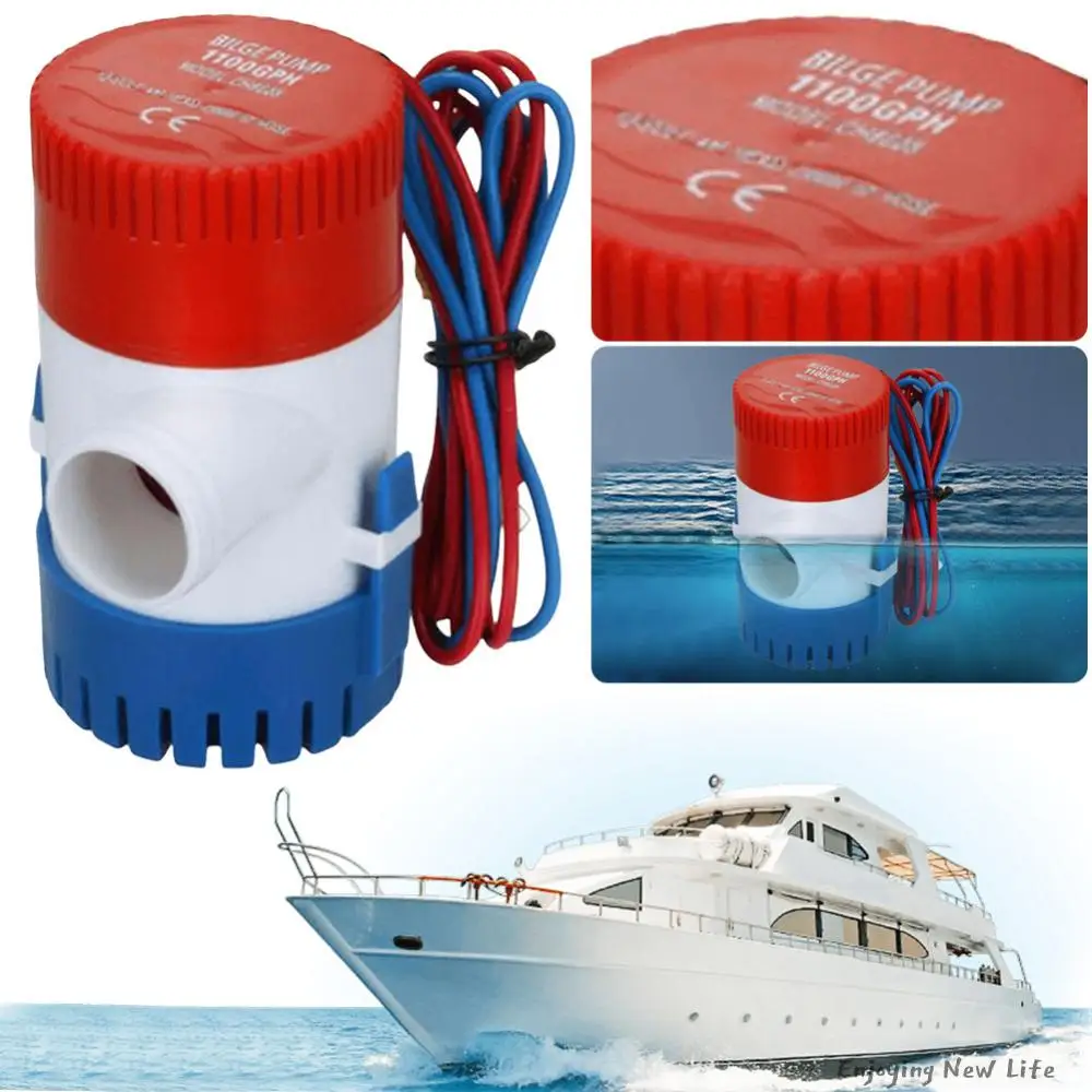 1100GPH Tauchbilgenpumpe 12V Mini elektrische Wasserpumpe Geräuscharme Marine elektrische Bilgenpumpe für Fischerboote RV Marine
