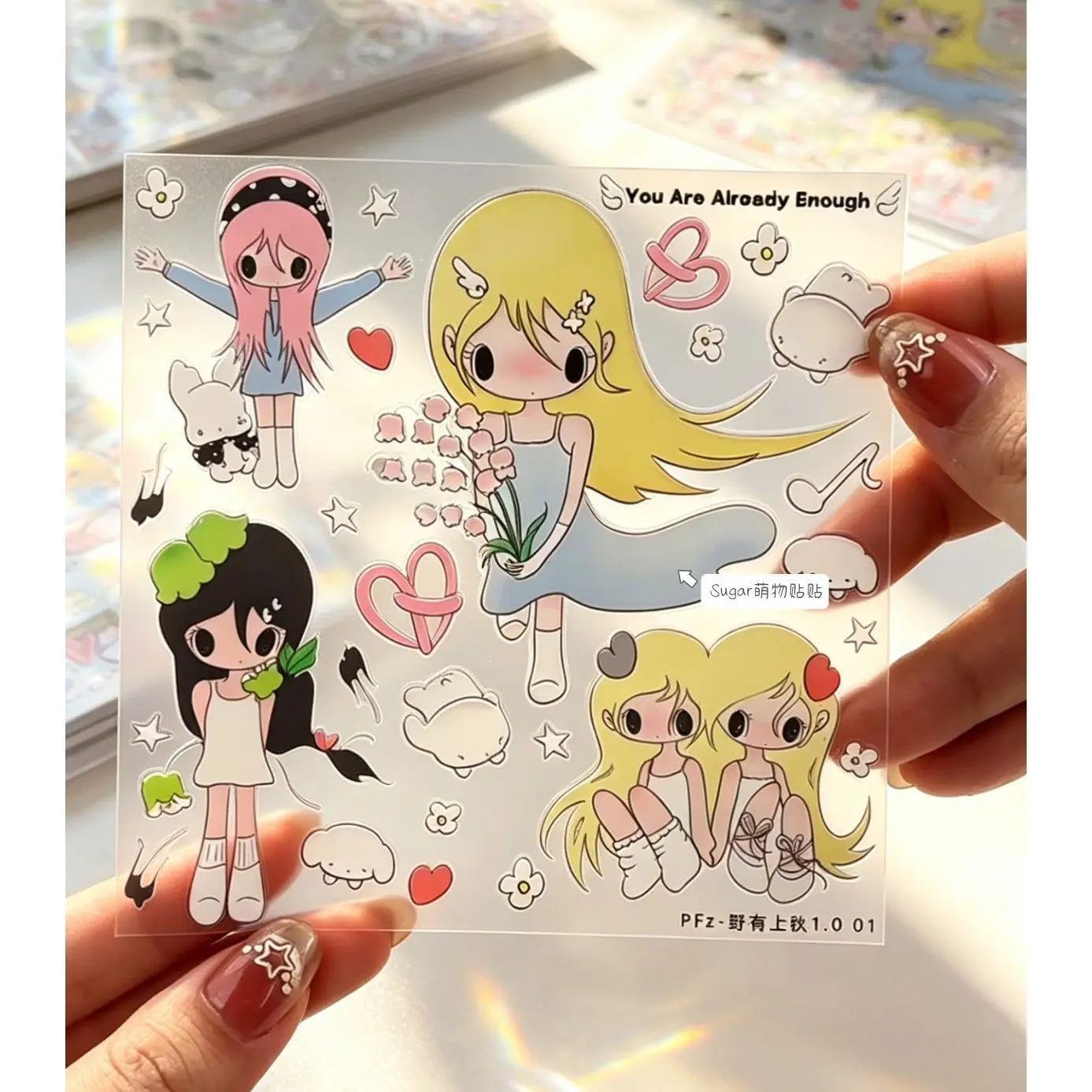 Cartoon Girl Illustration Cute Stickers Korean Healing Mobile Account DIY Decoration