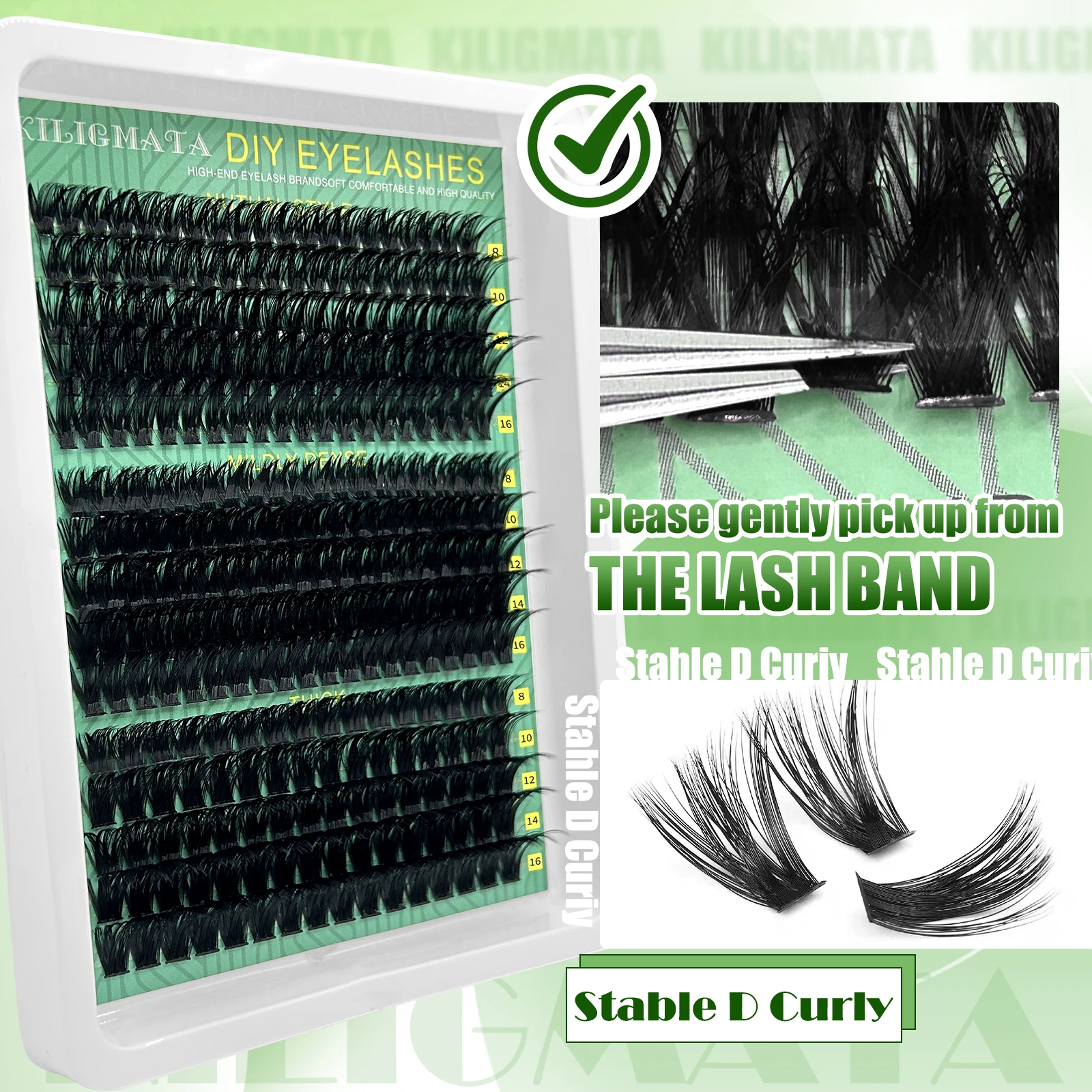 280 Stück Wispy Lash Clusters 8-16mm D-Curl Einzelne Falsche Wimpern DIY Wimpernverlängerung Dünner Streifen Natürliches Volumen Cluster-Wimpern – Detail 6