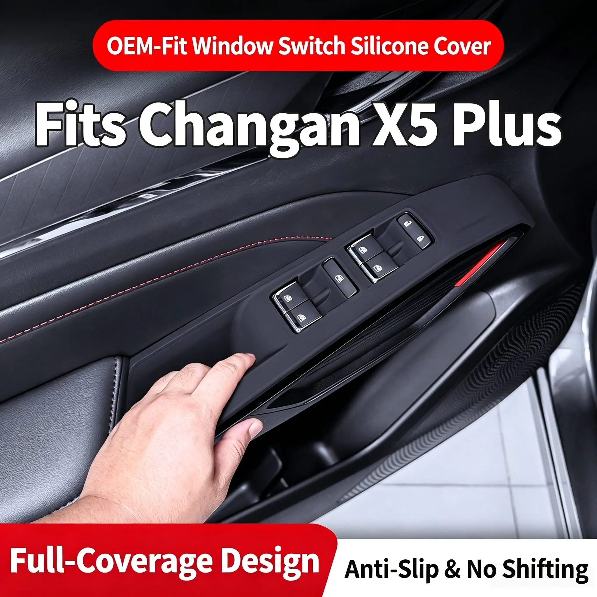 Car Interior Silicone Pad For Changan X5 PLUS 2026 Window Switch Liner Non-Slip Door Panel Protector Cover