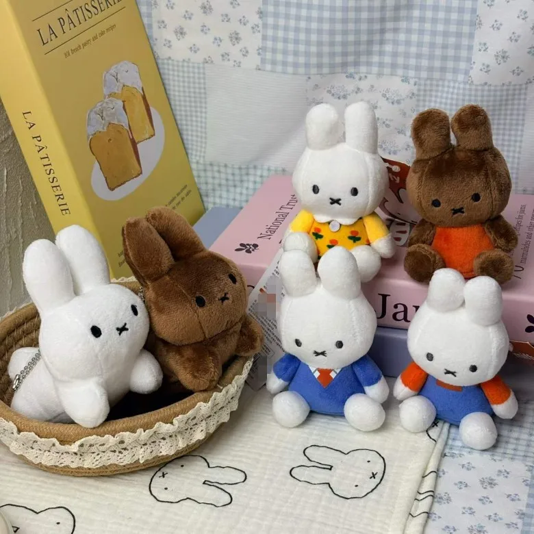 Miffy Cute Creative Fashion Plush Keychain Portable Decorative Rabbit Pendant Anime Bag Kawaii Suitable for Men and Women Gifts