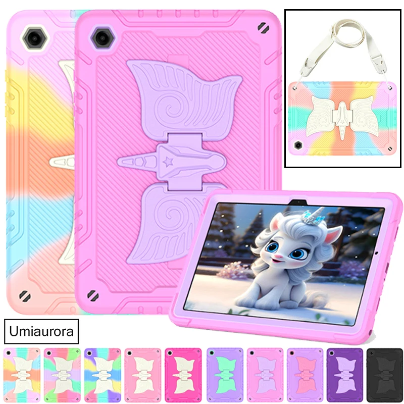 For Samsung Tab A7 Lite A8 A9+ A11 Plus SM-X230 X210 X130 X110 T220 Kid Shockproof PC Tablet Case Stand Strap Rugged Cover Funda
