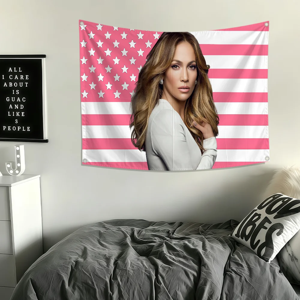 Singer J-Jennifer Lopez Flag Polyester Printing Banner For Bedroom Living Bar Garden Garage Wall Art Out Door Decoration Gift