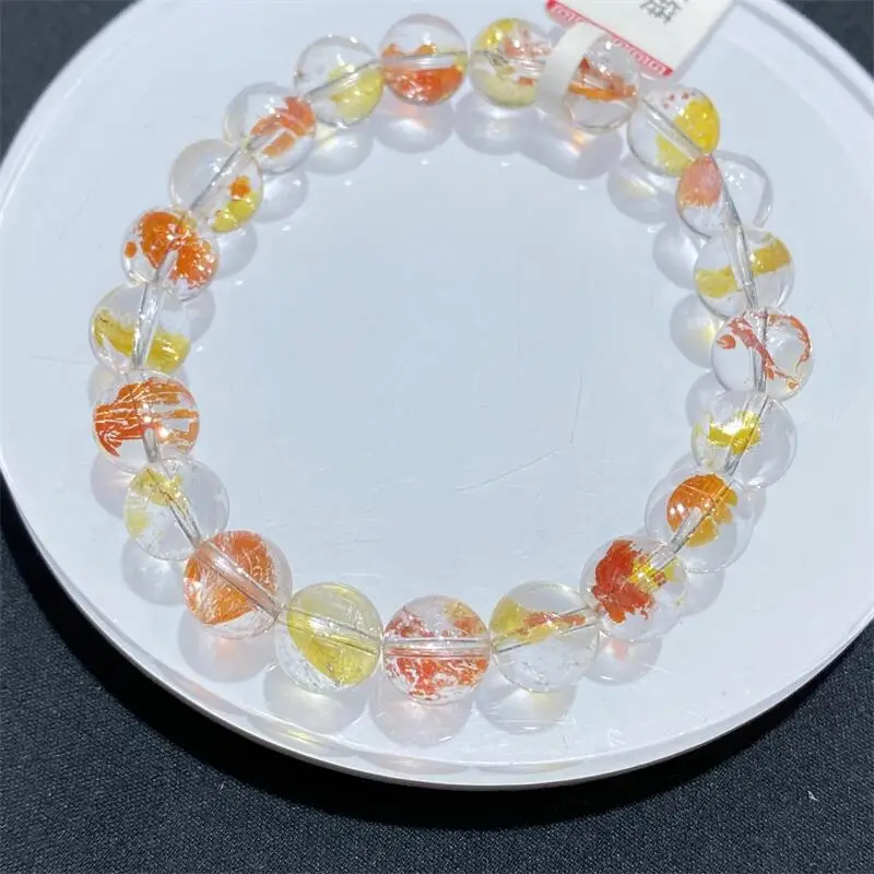 

9MM Natural Colored Fire Quartz Hematoid Bead Bracelet Love Gift Crystal Beads Strands Jewelry Holiday Gift 1PCS