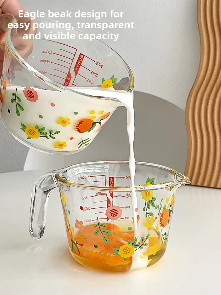 Heat Resistant Glass Measuring Cup Large Capacity Egg Beating Cup Breakfast Microwave Safe  Milk Scale Cup Kitchen Tools view 5