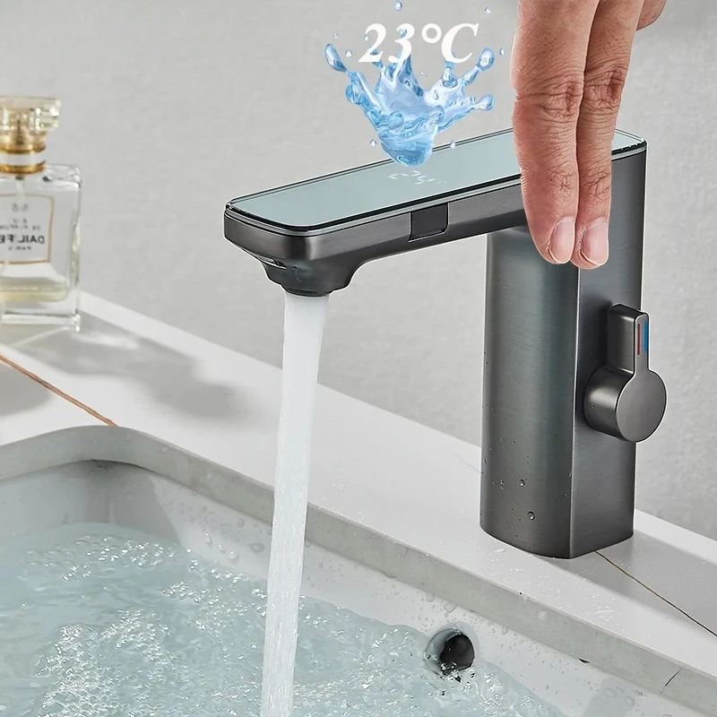 

Smart Sensor Bathroom Basin Infrared Faucet Kitchen Sink Mixer Hot And Cold Vanity Touchless Tap Digital Display
