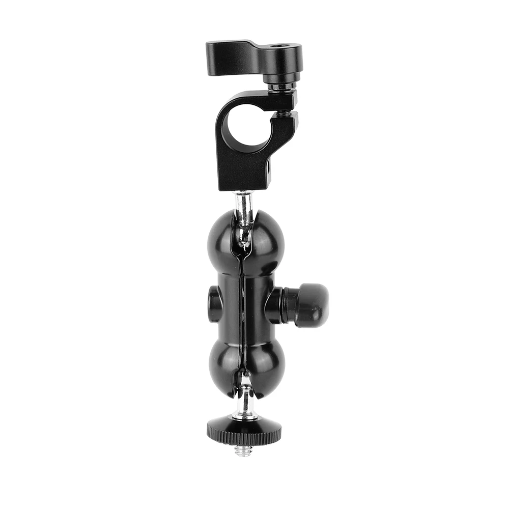 HDRIG 15mm Rod Clamp & Mini Ball Head With Double-ended 1/4